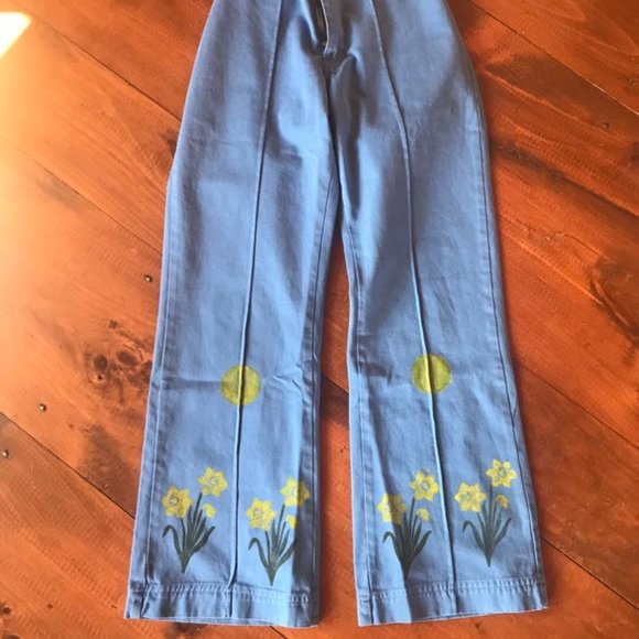 Big Bud press western pants with block-printed art - Picture 1 of 3